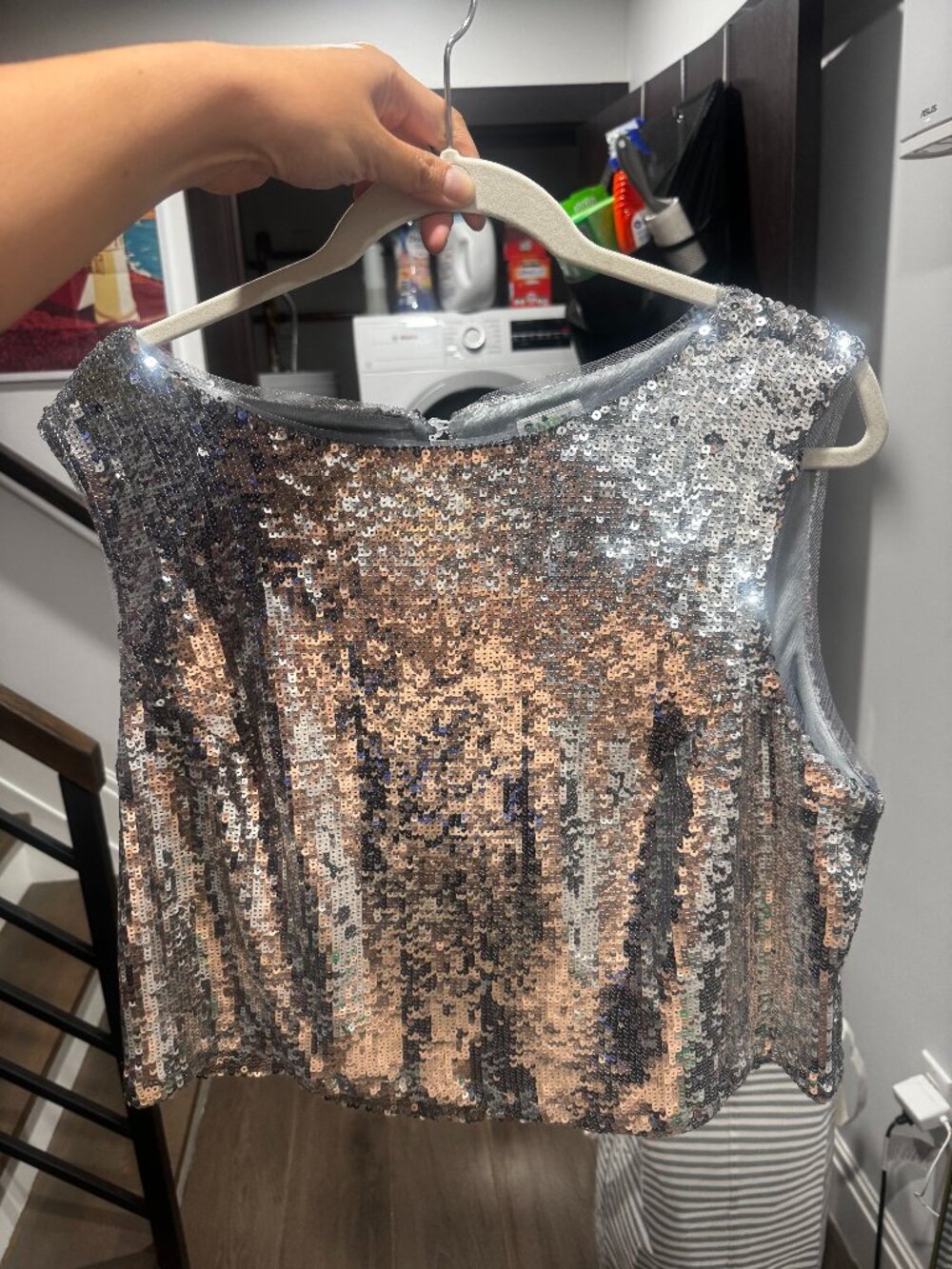 Shiny by Nature Sequin Top XL